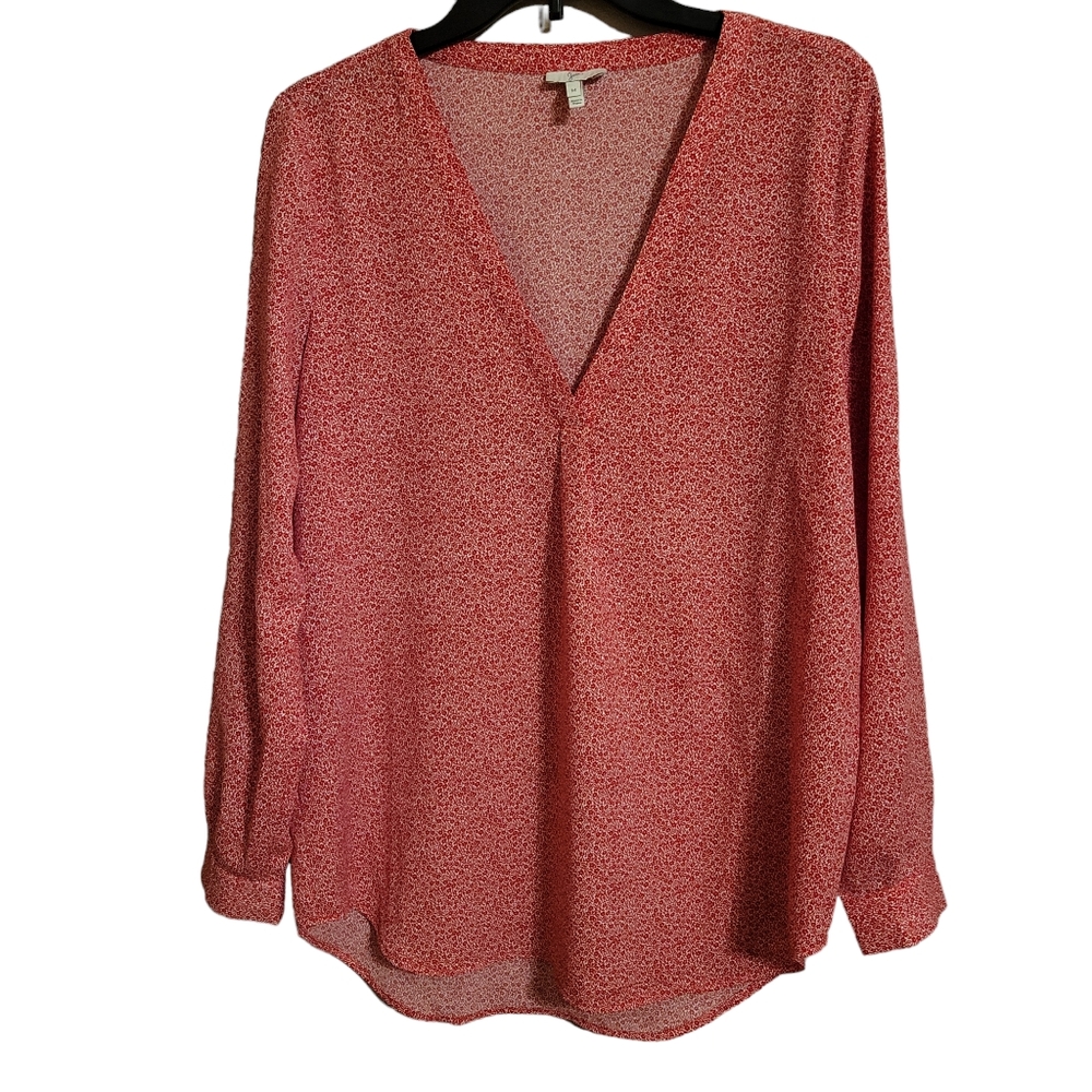 Joie Red Floral Long Sleeve Blouse